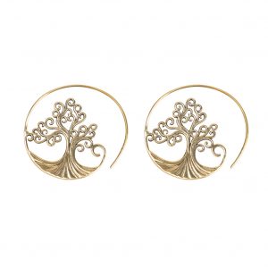 Spiral earrings tree of life