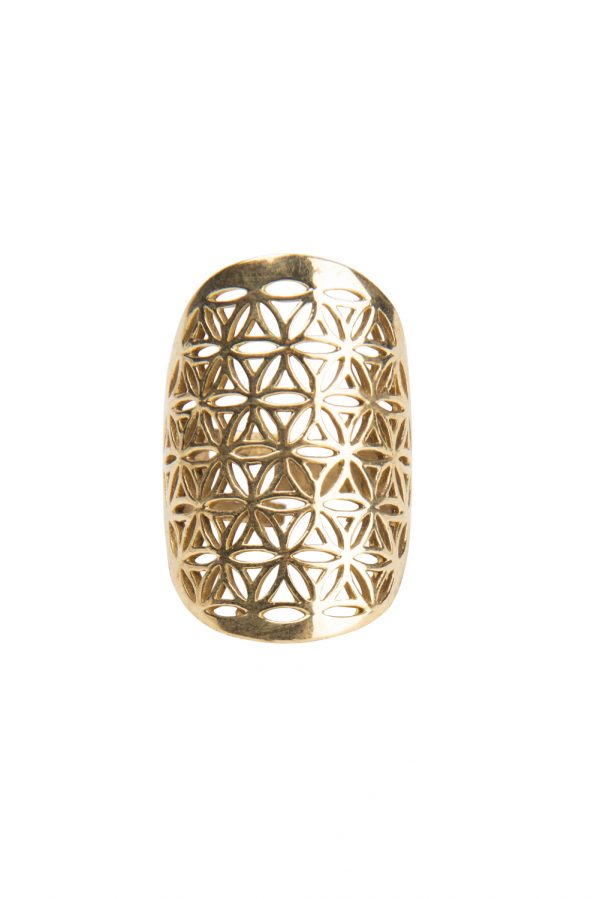 Bague réglable fleur de vie