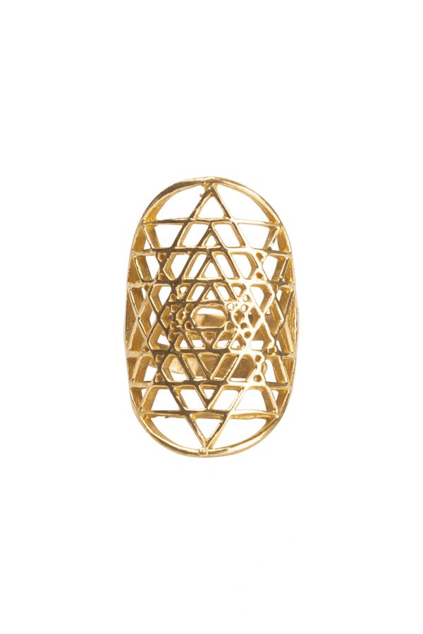 Sri yantra adjustable ring