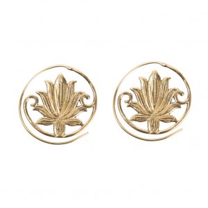 Boucles d'oreilles spirale fleur de lotus 3 cm