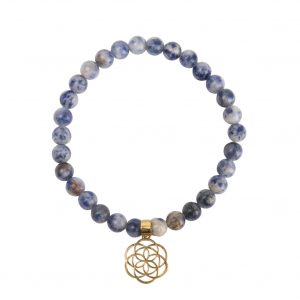 Semi precious stone life seed bracelet