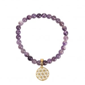 Semi precious stone life flower bracelet